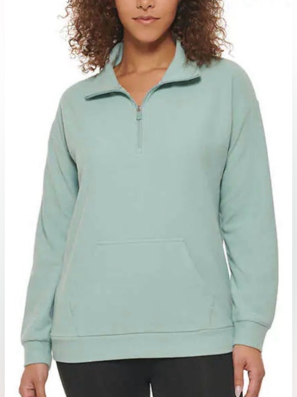 Marc New York Quarter-Zip Pullover Sweatshirt in Light Teal/Jade/Aqua